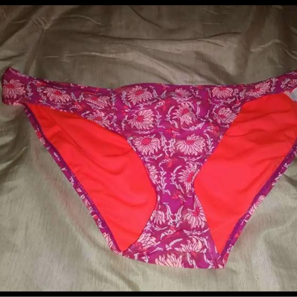 Ladies Old navy Pink and Orange Floral Bikini Bottom